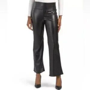 Vince Camuto Faux Leather Pull On Flare Leg Pants